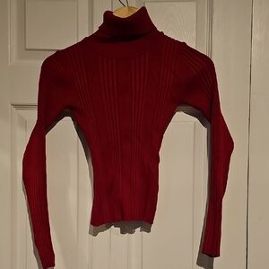 Energie Red Ribbed Turtleneck Sweater – Size M